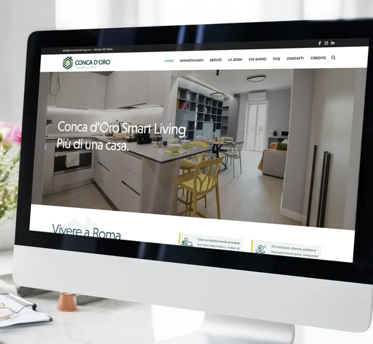 Branding logo sito web conca d'oro smart living affitti brevi