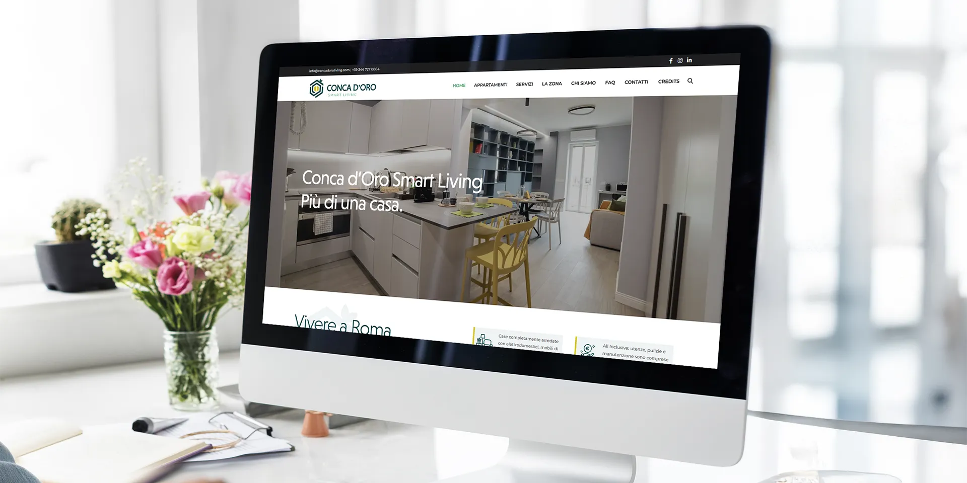 Branding logo sito web conca d'oro smart living affitti brevi