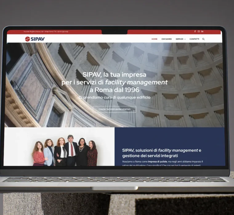 Restyling sito WordPress per SIPAV srl, azienda multiservizi a Roma